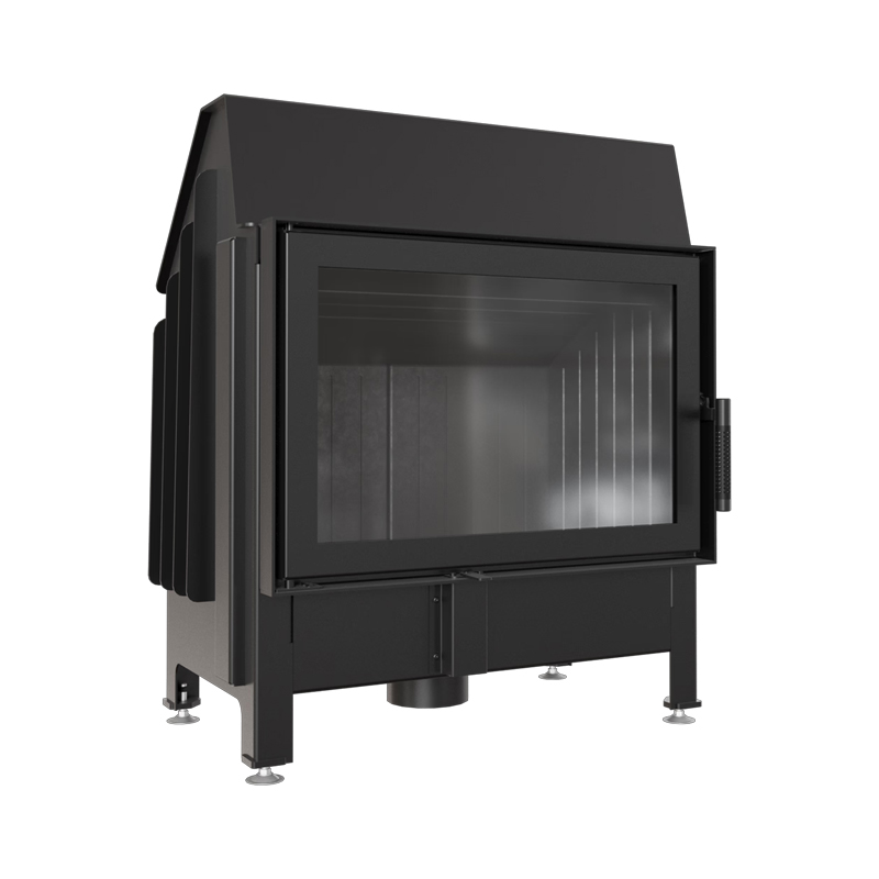 Kratki ZIBI PF BLACK Ενεργειακό Τζάκι Ξύλου Αερόθερμο 11kW Ίσιο από Χάλυβα με Ανοιγόμενη Πόρτα