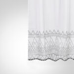 Κουρτίνα Μπάνιου Λευκή Γεωμετρική Boho 180x180 cm