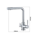 Lead Free 3023CR Μπαταρία Κουζίνας Πάγκου Τρίοδη Ασημί