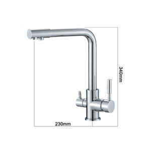 Lead Free 3023CR Μπαταρία Κουζίνας Πάγκου Τρίοδη Ασημί